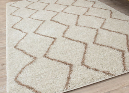 Moroccan Ivory Beige Shaggy Rug | 830