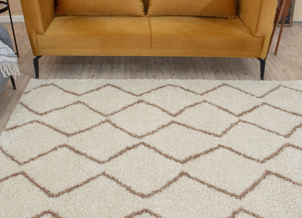 Moroccan Ivory Beige Shaggy Rug | 830