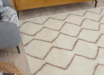 Moroccan Ivory Beige Shaggy Rug | 830