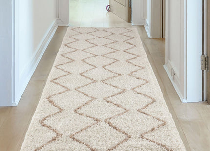 Moroccan Ivory Beige Shaggy Rug | 830