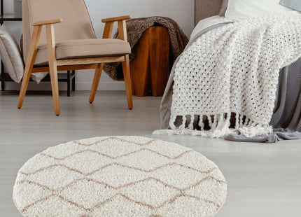 Moroccan Ivory Beige Shaggy Rug | 830