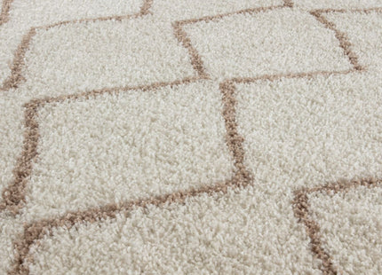 Moroccan Ivory Beige Shaggy Rug | 830