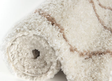 Moroccan Ivory Beige Shaggy Rug | 830