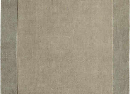 Bordered Taupe Wool Rug