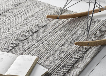 Chunky Natural/Grey Knitted Rug