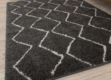 Moroccan Dark Grey Shaggy Rug | 840