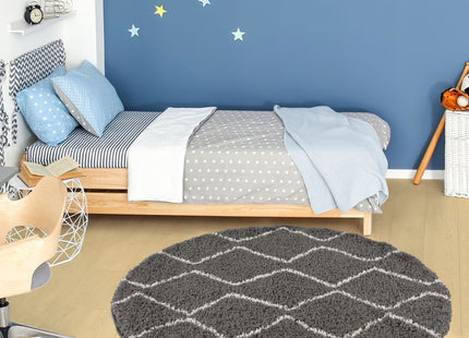 Moroccan Dark Grey Shaggy Rug | 840