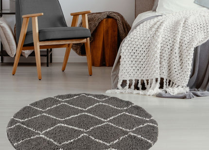 Moroccan Dark Grey Shaggy Rug | 840