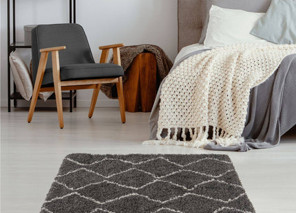 Moroccan Dark Grey Shaggy Rug | 840