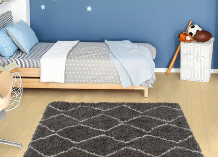 Moroccan Dark Grey Shaggy Rug | 840