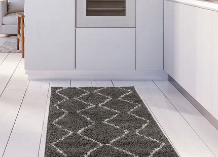 Moroccan Dark Grey Shaggy Rug | 840