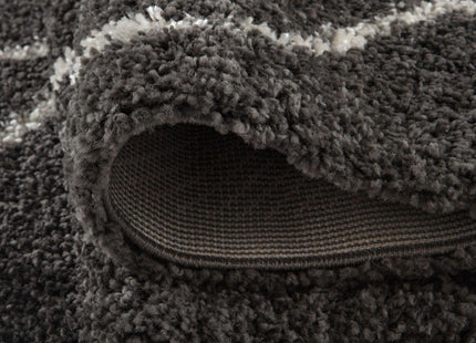 Moroccan Dark Grey Shaggy Rug | 840
