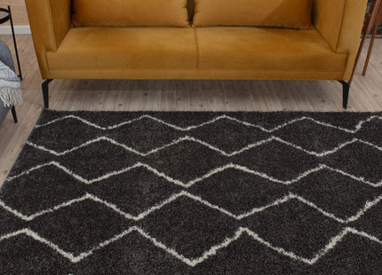Moroccan Dark Grey Shaggy Rug | 840