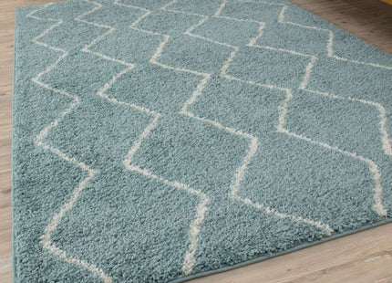 Moroccan Duck Egg Blue Shaggy Rug | 850