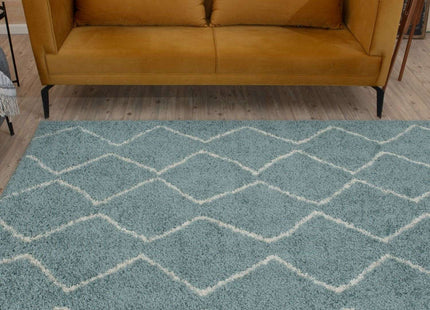 Moroccan Duck Egg Blue Shaggy Rug | 850
