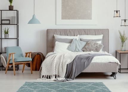 Moroccan Duck Egg Blue Shaggy Rug | 850