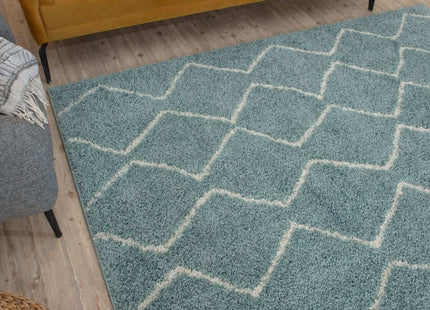 Moroccan Duck Egg Blue Shaggy Rug | 850