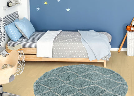 Moroccan Duck Egg Blue Shaggy Rug | 850