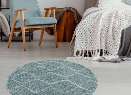 Moroccan Duck Egg Blue Shaggy Rug | 850