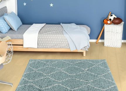 Moroccan Duck Egg Blue Shaggy Rug | 850