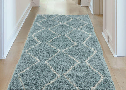 Moroccan Duck Egg Blue Shaggy Rug | 850