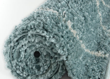 Moroccan Duck Egg Blue Shaggy Rug | 850