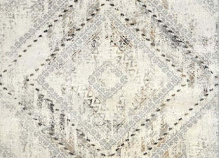 Abstract Vintage Cream & Grey Rug