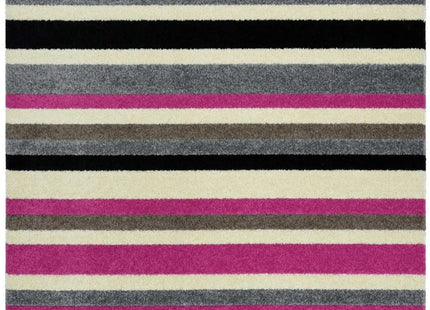 Linea Striped Pink Washable Rug