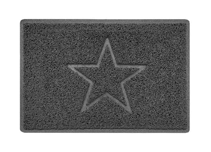 Indoor Spaghetti Door Mat Embossed Star - Dark Grey