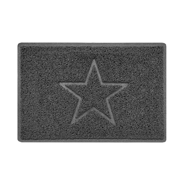 Indoor Spaghetti Door Mat Embossed Star - Dark Grey
