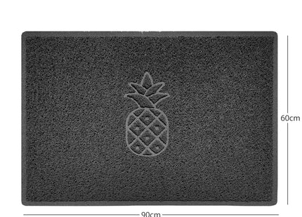 Embossed Pineapple Grey Spaghetti Door Mat