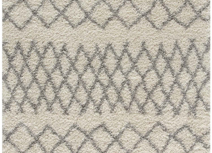 Moroccan Ivory Grey Shaggy Rug | 900