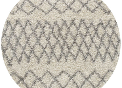Moroccan Ivory Grey Shaggy Rug | 900