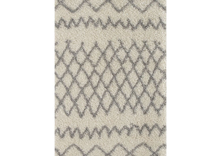 Moroccan Ivory Grey Shaggy Rug | 900