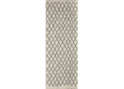 Moroccan Ivory Grey Shaggy Rug | 900