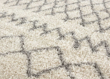 Moroccan Ivory Grey Shaggy Rug | 900
