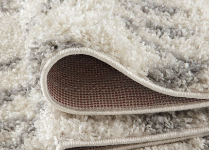 Moroccan Ivory Grey Shaggy Rug | 900