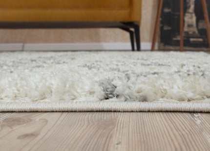 Moroccan Ivory Grey Shaggy Rug | 900