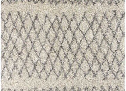 Moroccan Ivory Grey Shaggy Rug | 900