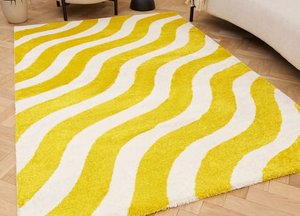 Joli Wave Yellow & White Rug