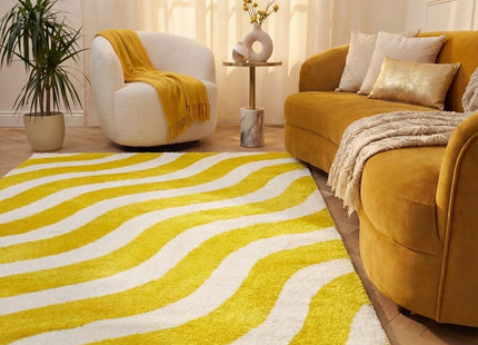 Joli Wave Yellow & White Rug
