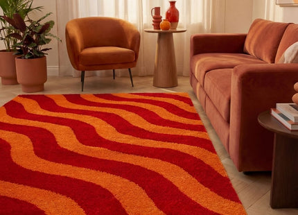 Joli Wave Red & Orange Rug
