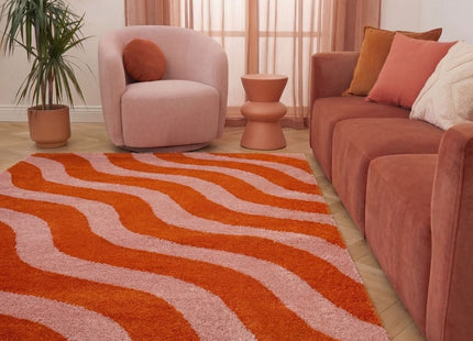 Joli Wave Orange & Pink Rug