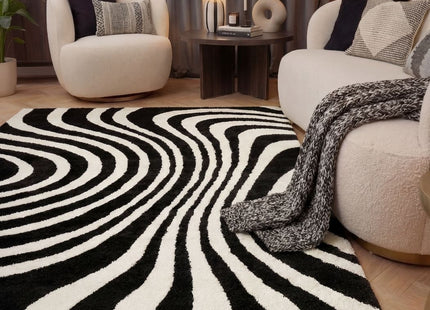 Joli Striped Black & White Rug