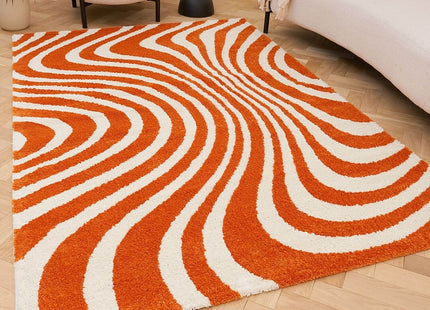 Joli Striped Orange & White Rug