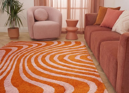 Joli Striped Orange & Pink Rug