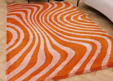 Joli Striped Orange & Pink Rug