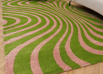Joli Striped Green & Pink Rug