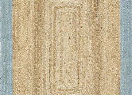 Bordered Duck Egg Blue Jute Rug