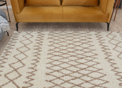 Moroccan Ivory Beige Shaggy Rug | 930